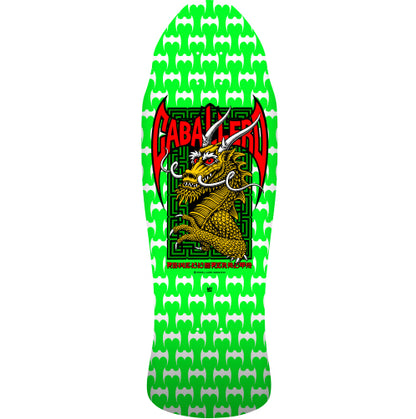 Powell Peralta Caballero Street Dragon Reissue Skateboard Deck Green/White 9.625" full
