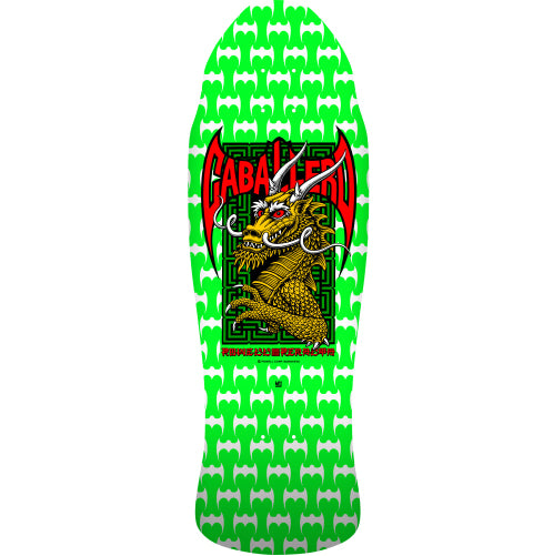Powell Peralta Caballero Street Dragon Reissue Skateboard Deck Green/White 9.625" full