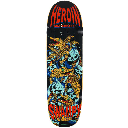 Heroin Swampy Gators Double Drilled Skateboard Deck 9.125"