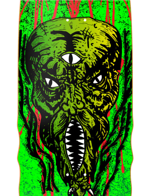 Heroin KO2 Swampy Slime Face Skateboard Deck 10.6" graphic