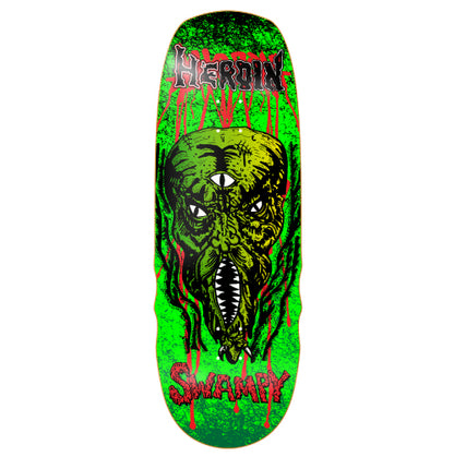 Heroin KO2 Swampy Slime Face Skateboard Deck 10.6" full