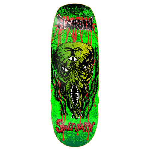 Heroin KO2 Swampy Slime Face Skateboard Deck 10.6" full