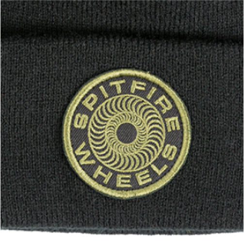 Spitfire Classic '87 Patch Beanie - Black/Olive close patch