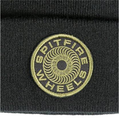 Spitfire Classic '87 Patch Beanie - Black/Olive close patch