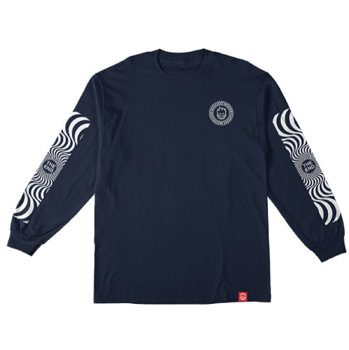 Spitfire Swirl Sleeve Long Sleeve Tee - Navy/White