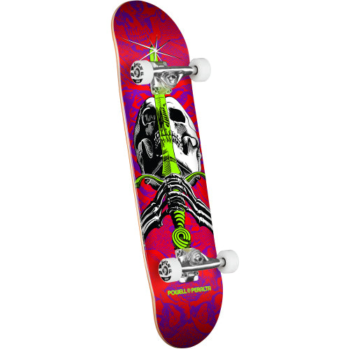 Powell Peralta Skull & Sword Complete Skateboard Red/Purple 8.0"