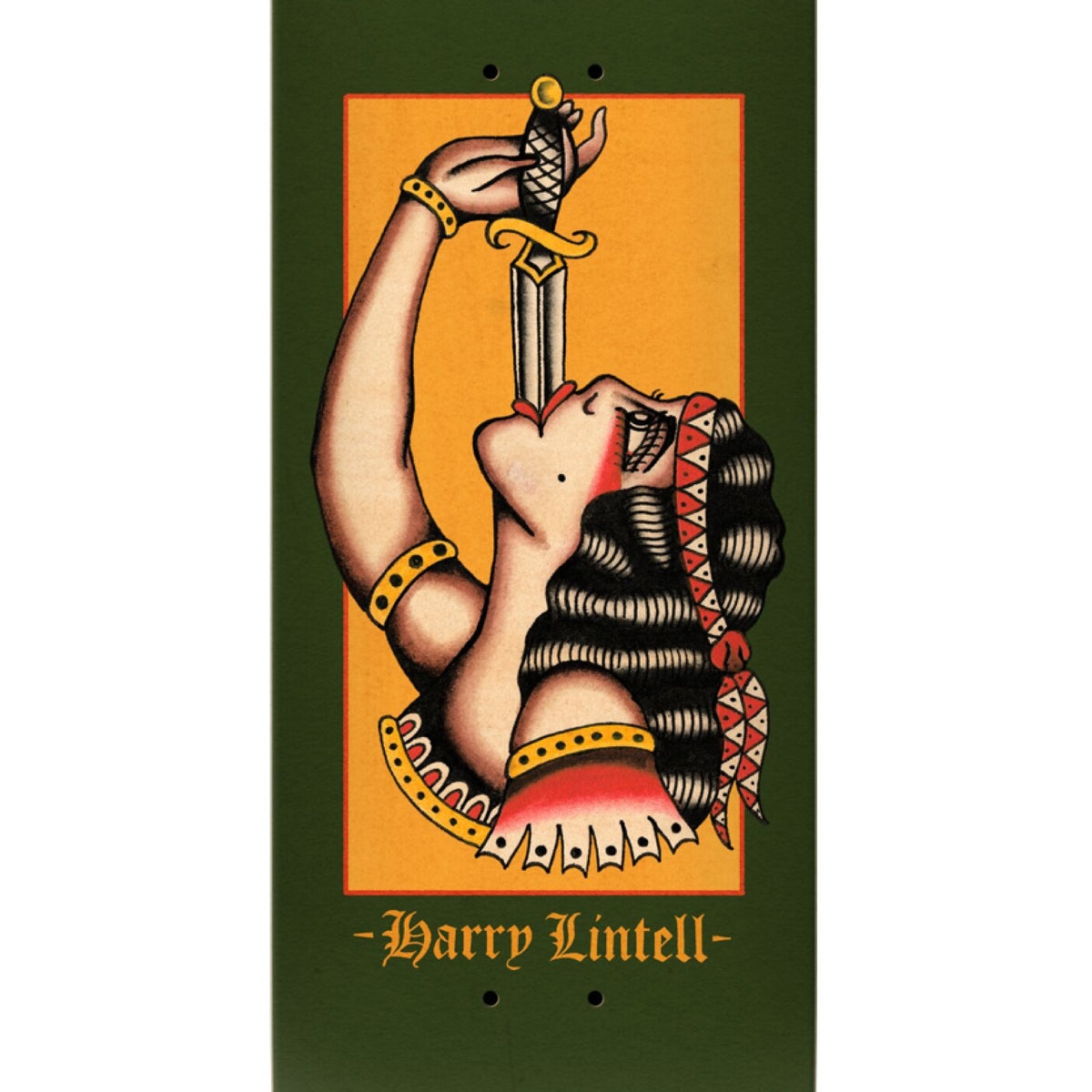 Real True Fit Lintell Sword Swallower Skateboard Deck 8.38" graphic