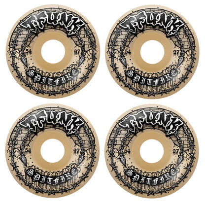 Spitfire F4 Radial Full T-Funk Raw Wheels 54MM 97D set