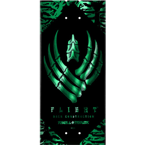 Powell Peralta Flight Skeleton Skateboard Deck Black/Teal Foil 8.13" graphic