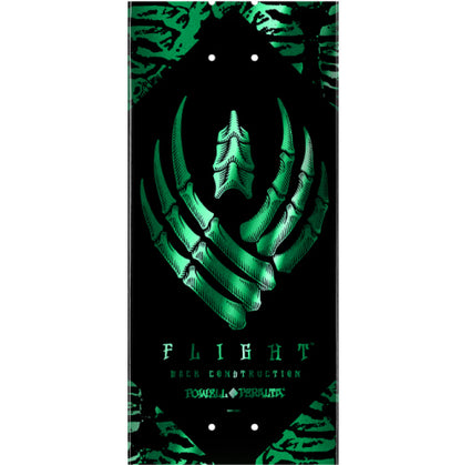 Powell Peralta Flight Skeleton Skateboard Deck Black/Teal Foil 8.13" graphic