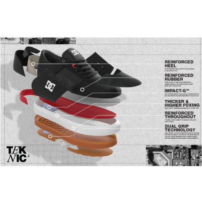 DC Teknic S Skate Shoe - Black/Black/Red