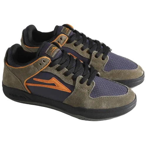 Lakai Telford Low Skate Shoe - Ivy Graystone Orange pair