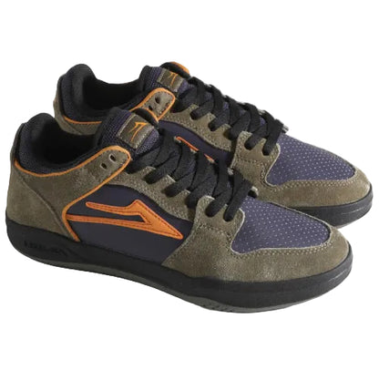 Lakai Telford Low Skate Shoe - Ivy Graystone Orange pair