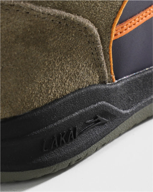 Lakai Telford Low Skate Shoe - Ivy Graystone Orange sole detail
