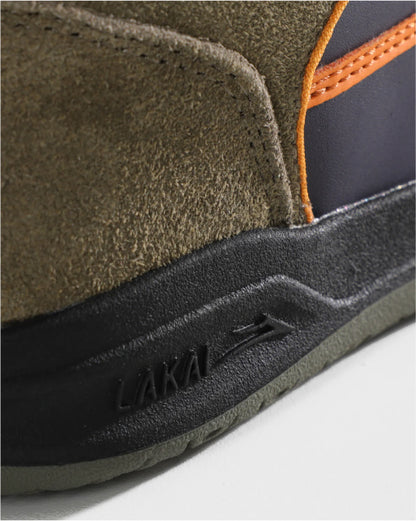 Lakai Telford Low Skate Shoe - Ivy Graystone Orange sole detail