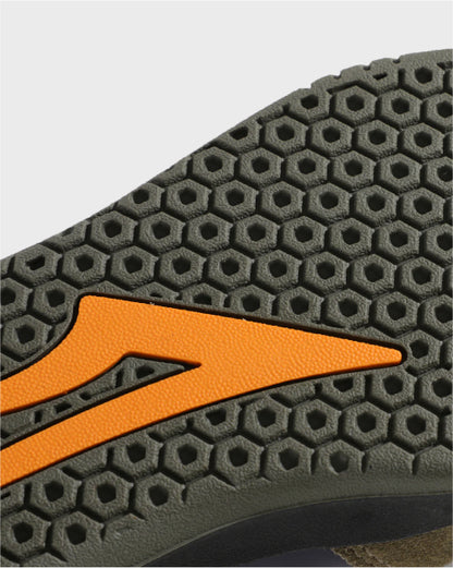 Lakai Telford Low Skate Shoe - Ivy Graystone Orange tread detail