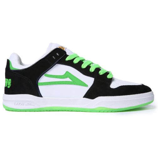 Lakai Telford Low SMU Suede Skateboarding Shoe - Black/White/Green