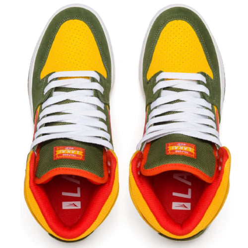 Lakai Telford Skateboarding Shoe - Olive/Yellow