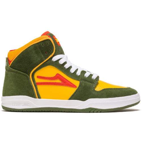 Lakai Telford Skateboarding Shoe - Olive/Yellow