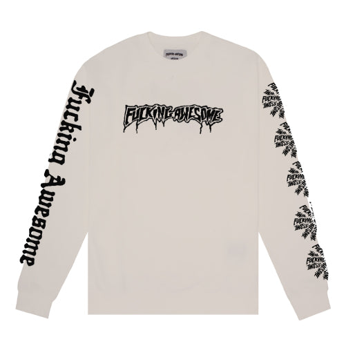 Fucking Awesome Logo Test Print Crewneck Sweatshirt cream