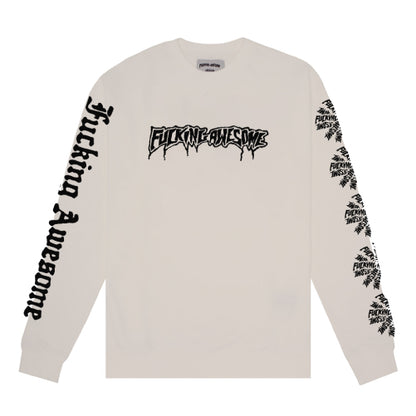 Fucking Awesome Logo Test Print Crewneck Sweatshirt cream
