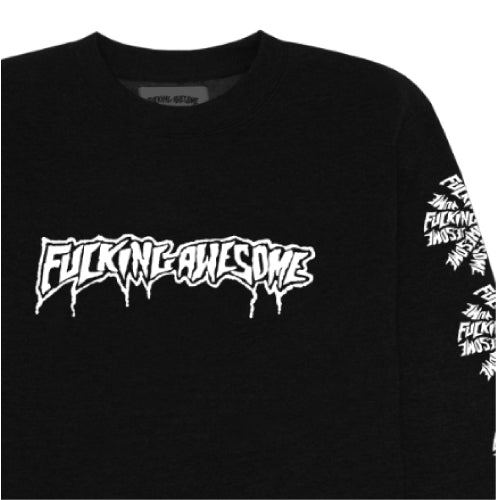 Fucking Awesome Logo Test Print Crewneck Sweatshirt - Black close