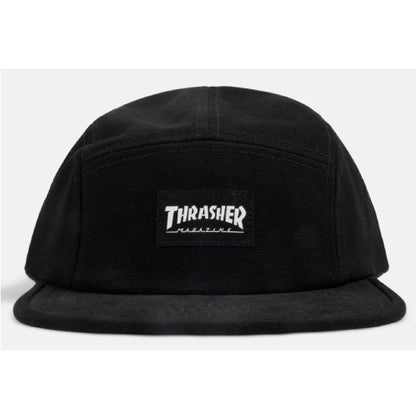 Thrasher Mag Logo 5 Panel Strapback Hat - Black front