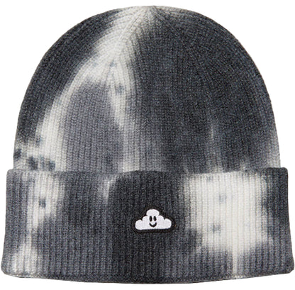 Thank You Tie Dye Cloudy Beanie - Grey/White