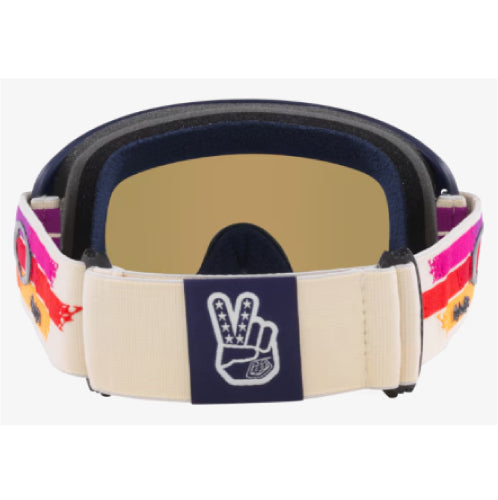 Oakley O-Frame 2.0 PRO MX Troy Lee Designs Goggles Vanilla Sunrise Strap with Black Ice Iridium Lenses