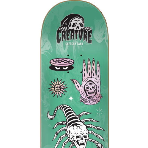 Creature X Sketchy Tank Jhanka Gonzalez Trippy Tanks VX Skateboard Deck 8.25"