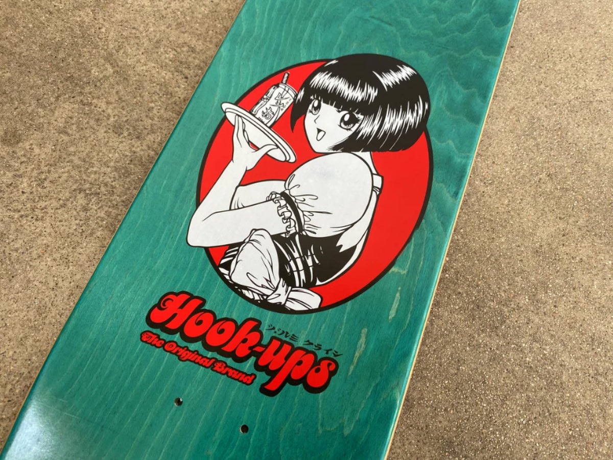 Hook-Ups Trixie Skateboard Deck 8.25" top graphic close