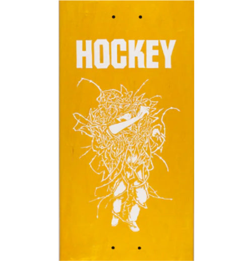 Hockey Todd Tumbleweed Skateboard Deck yellow veneer close