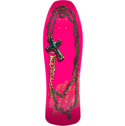 Powell Peralta Underhill Reissue Skateboard Deck Pink/Gold Foil 9.9" full