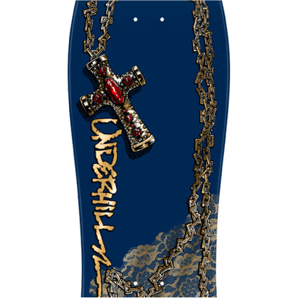 Powell Peralta Underhill Reissue Skateboard Deck Navy/Gold Foil 9.9" graphic