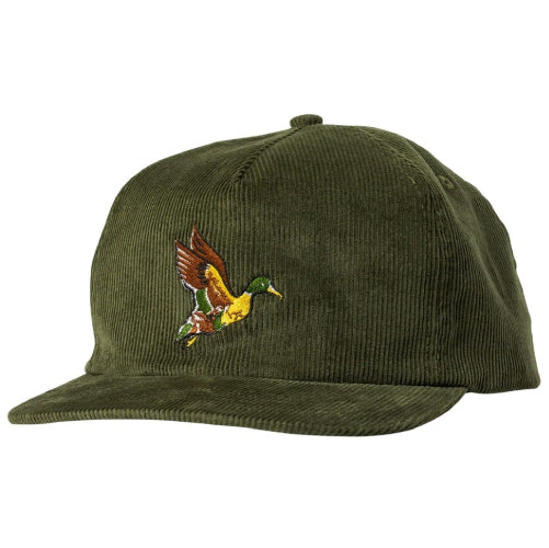 Real Unlimited Duck Snapback Hat - Dark Green Corduroy