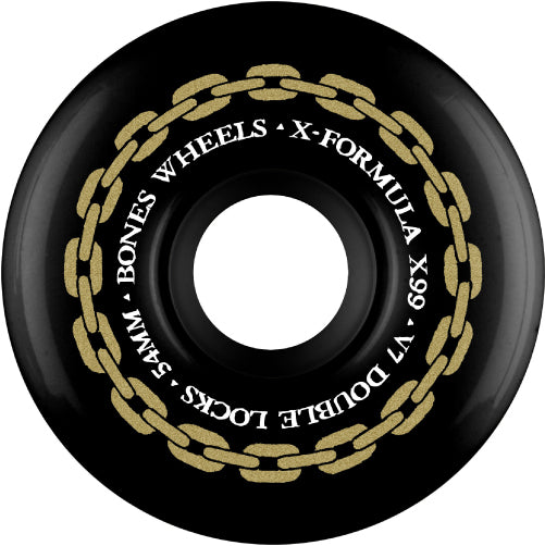 Bones XF V7 Double Lock Straight Link Black Wheels 99A 54mm