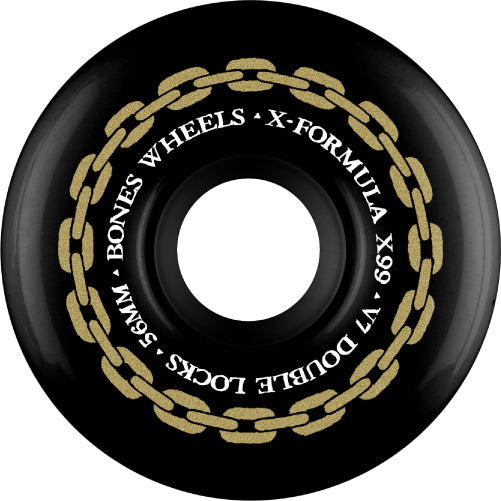 Bones XF V7 Double Lock Straight Link Black Wheels 99A 56mm