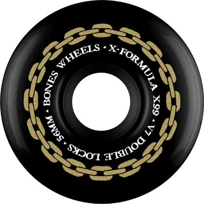 Bones XF V7 Double Lock Straight Link Black Wheels 99A 56mm