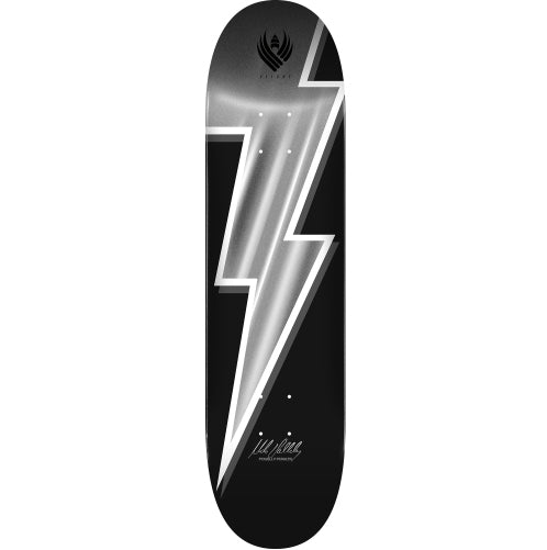 Powell Peralta Flight Vallely Lightning Bolt Skateboard Deck Black/Silver Foil 8.5" full