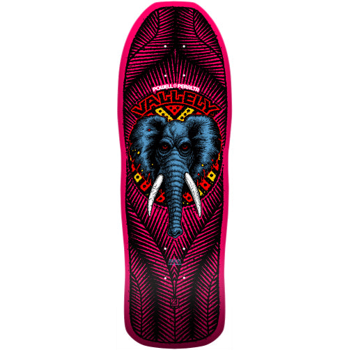 Powell Peralta Vallely Elephant Reissue Skateboard Deck Pink Foil 9.85" full