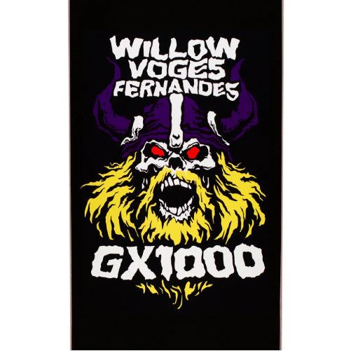GX1000 Viking Willow Black Skateboard Deck 8.375" graphic