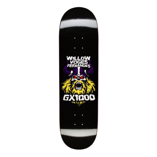 GX1000 Viking Willow Black Skateboard Deck 8.375" full bottom