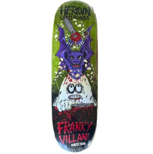 Heroin Villani Guest Egg Symmetrical Skateboard Deck 9.5" lime veneer