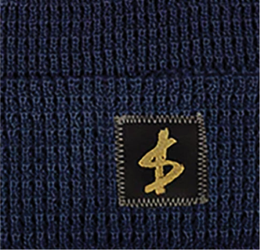 $lave Standard Label Waffle Beanie - Navy