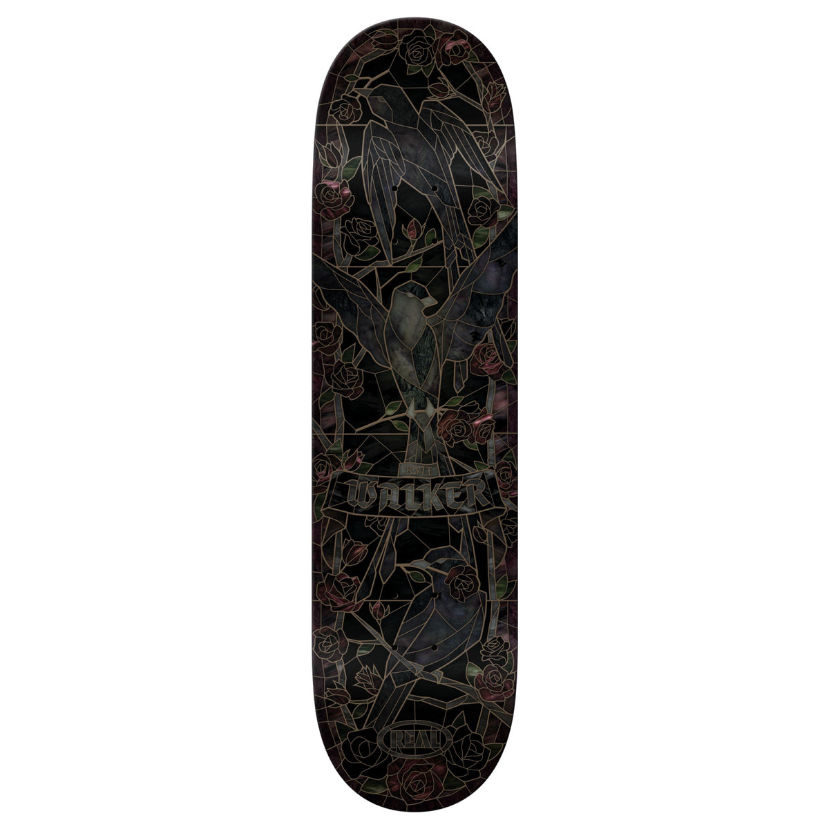 Real Walker Black Sunday Cathedral Skateboard Deck 8.38"