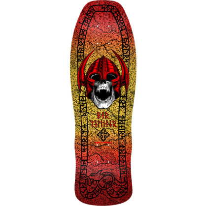 Powell Peralta Welinder Nordic Skull Reissue Skateboard Deck Red/Yellow Fade 9.625" full
