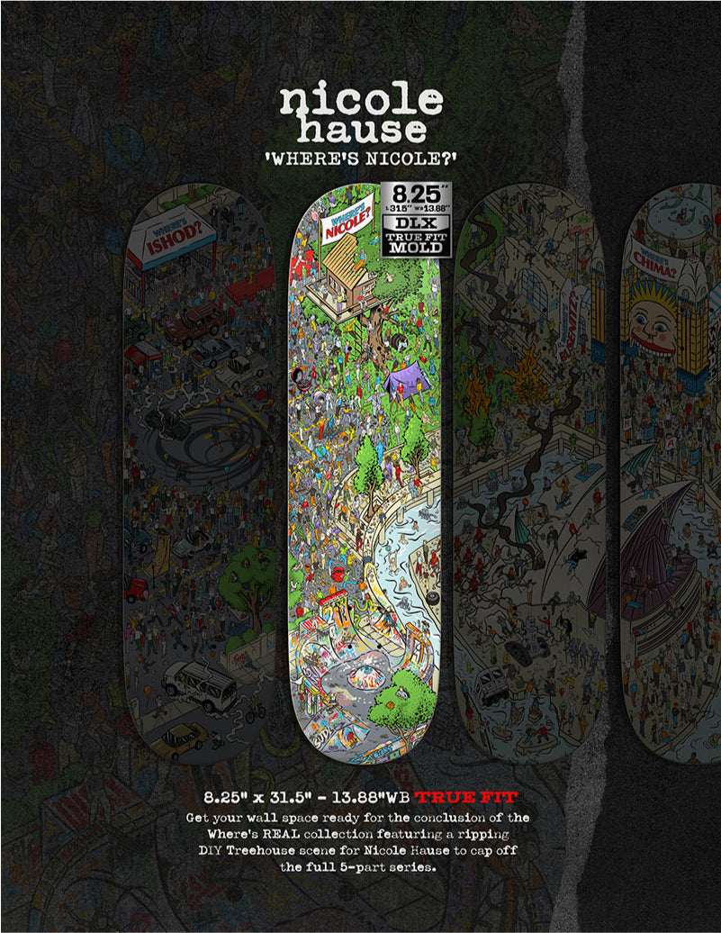 Real Where's Nicole True Fit Skateboard Deck 8.25"