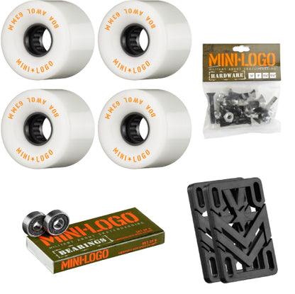 Mini Logo AWOL Lift Kit - Skateboard Wheels, Bearings, Risers and Hardware Set White 63MM 80A