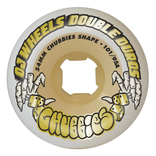OJ Double Duro Chubbies Wheels White/Gum 54MM 101A/95A outside