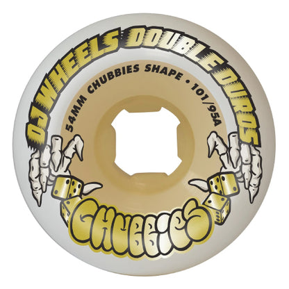 OJ Double Duro Chubbies Wheels White/Gum 54MM 101A/95A outside